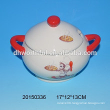 Monkey kitchenware series ceramic storage tank with handle